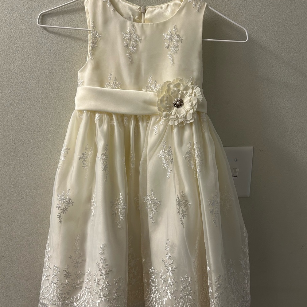 American Princess Cream Sleeveless A-Line Flower Girl Dress